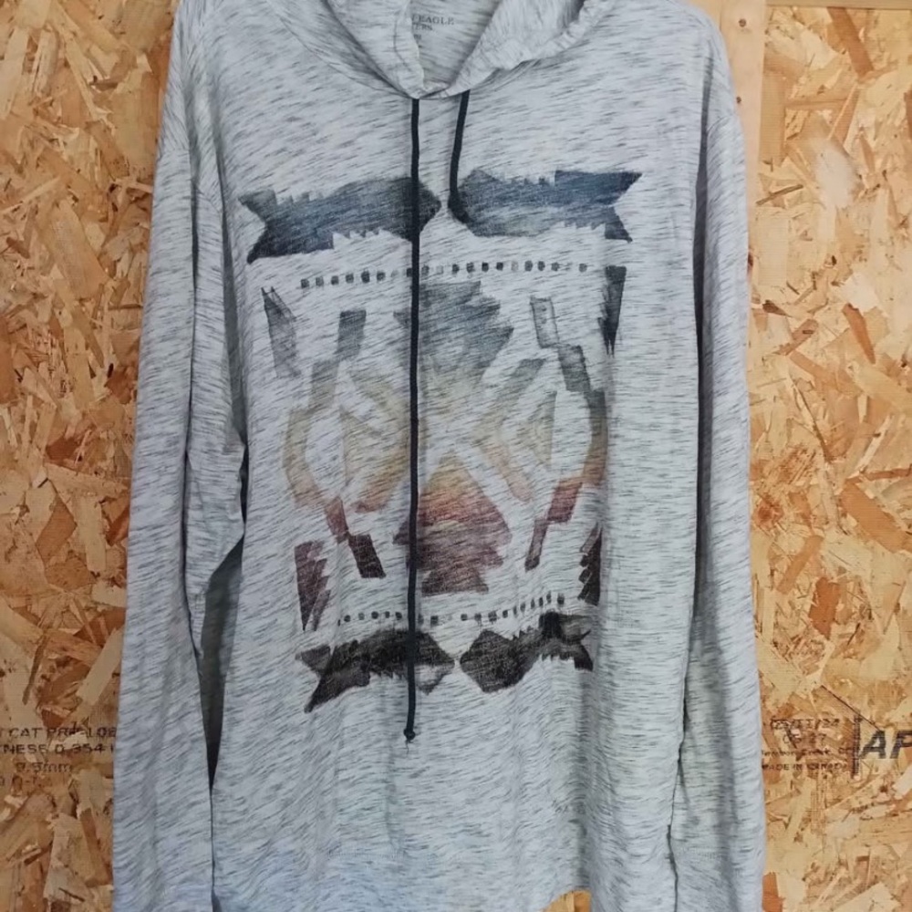 American Eagle Outfitters Gray Graphic Men's Sweater